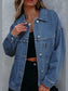 Pocketed Button Up Denim Jacket nicholesgifts