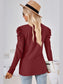 Women Round Neck Puff Long Sleeve Blouse nicholesgifts