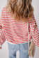 Stripe Sequined Joy Pattern Patchwork Sleeve Round Neck Sweatshirt nicholesgifts