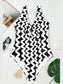 Women Tied Front Contrast Striped One-Piece Swimsuit nicholesgifts