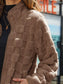 Fuzzy Checkered Zip Up Jacket nicholesgifts