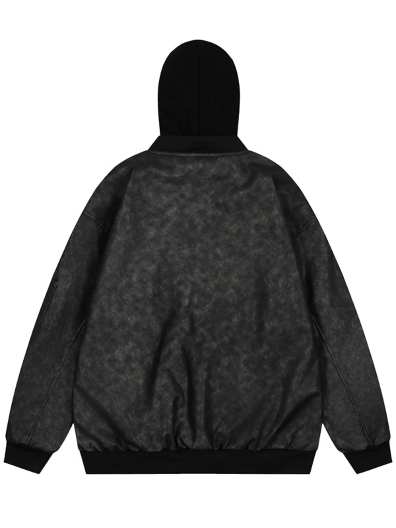 Men's Drawstring Washed Zip Up Hooded Jacket Trendsi