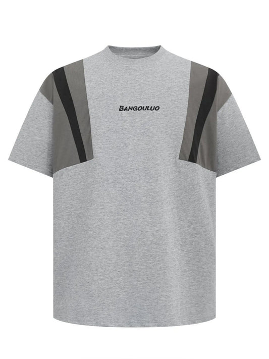 Men's Contrast Short Sleeve Oversized T-Shirt Trendsi