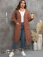 Plus Size Long Sleeve Pocketed Cardigan Trendsi