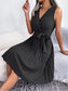 Tied Surplice Sleeveless Pleated Dress nicholesgifts