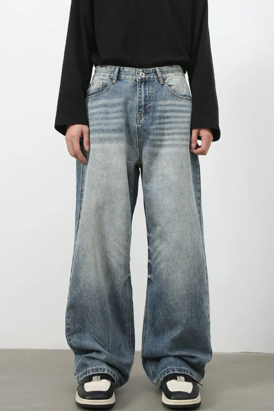 Men's Wide Leg Jeans with Pockets Trendsi