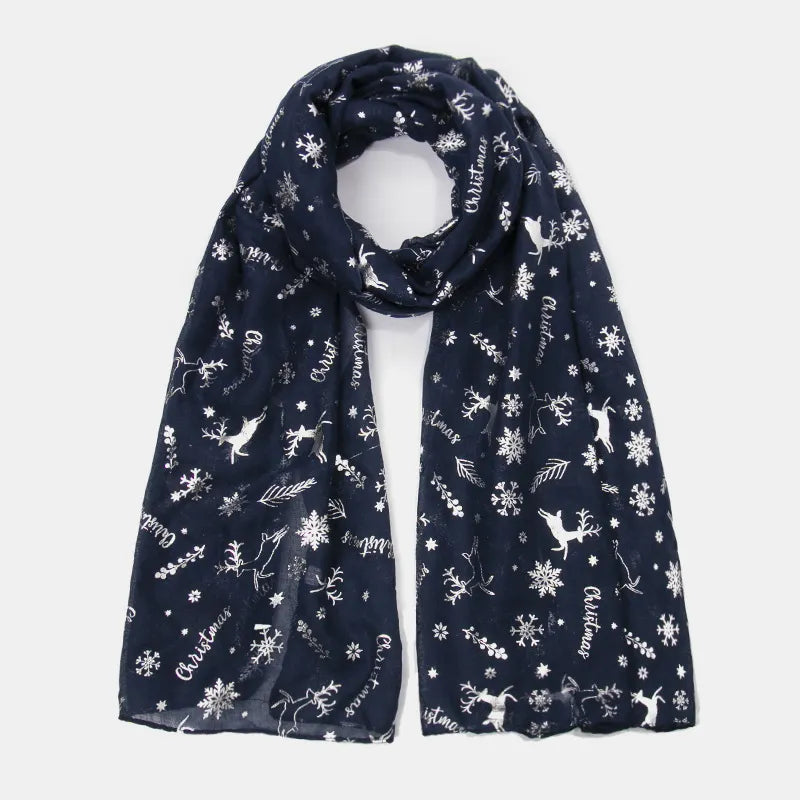 Christmas Element Polyester Scarf Trendsi