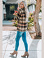 Plaid Button Front Shirt Jacket with Breast Pockets nicholesgifts
