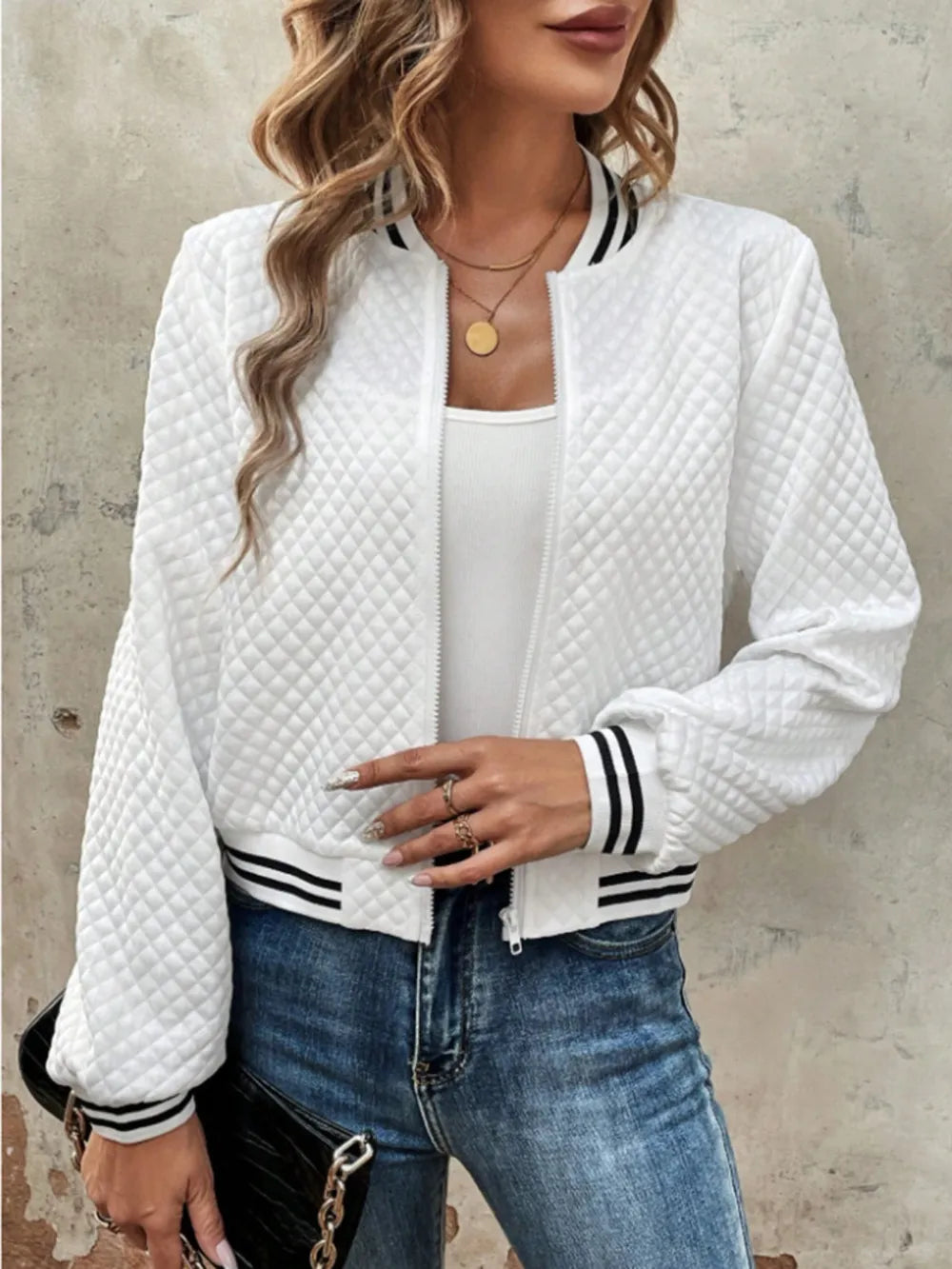 Zip Up Long Sleeve Jacket nicholesgifts