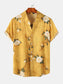 Men's Plus Size Floral Print Short Sleeve Button Down Shirt nicholesgifts