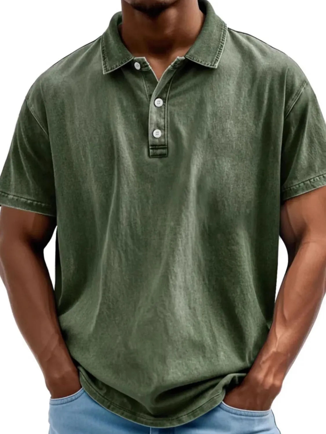 Men's Full Size Collared Neck Short Sleeve Polo Plus Size NicholesGifts