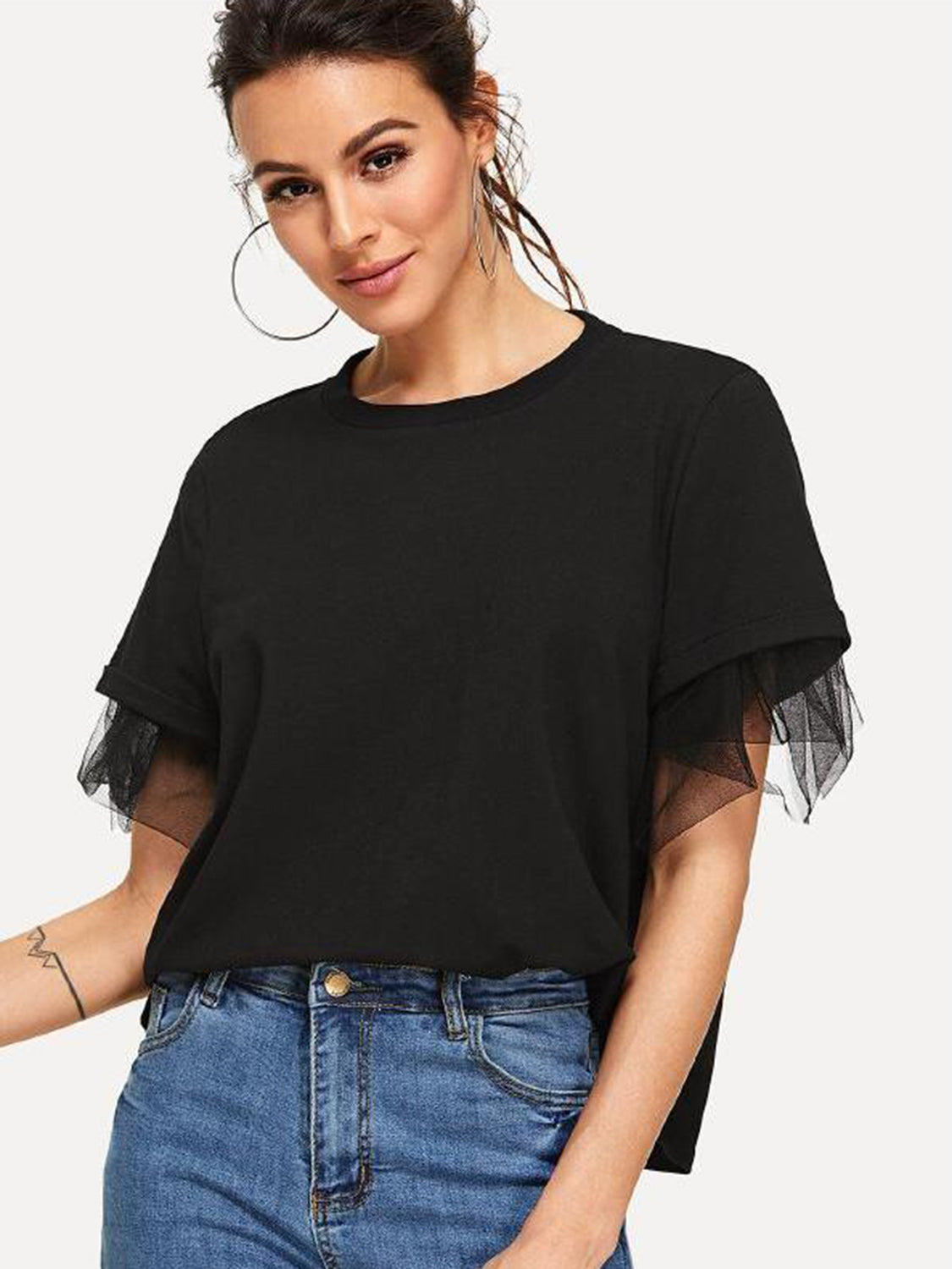 Women Round Neck Short Sleeve Top nicholesgifts