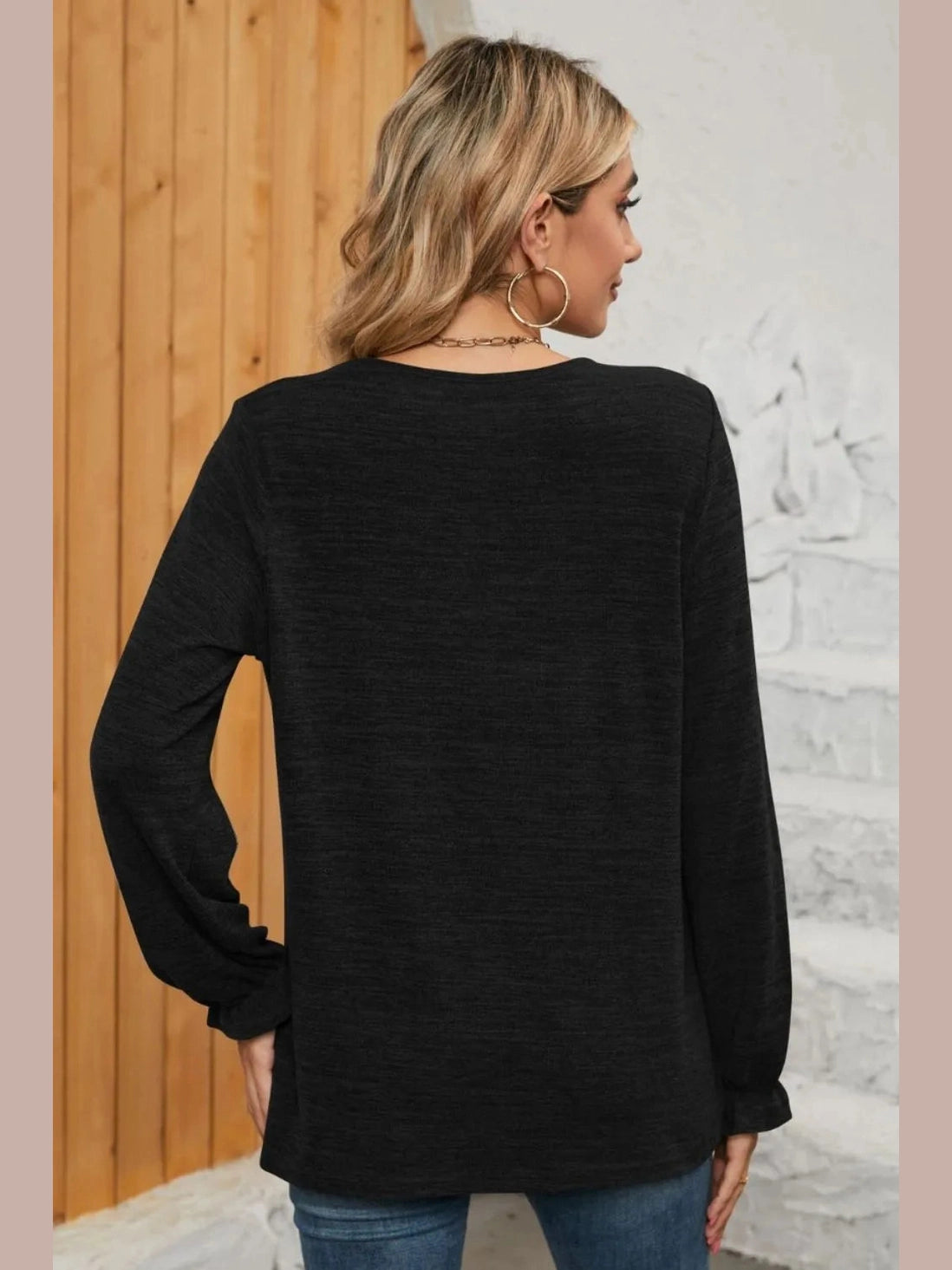 Ruched Round Neck Flounce Sleeve T-Shirt NicholesGifts