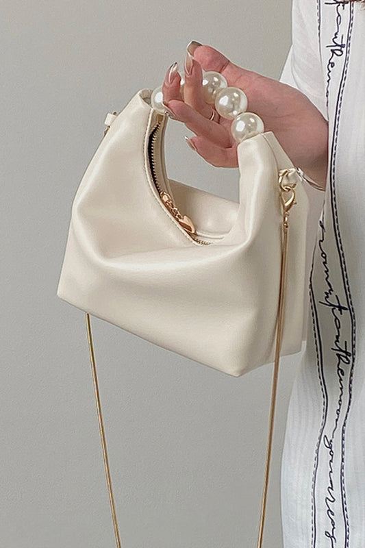 Women Adored PU Leather Pearl Handbag