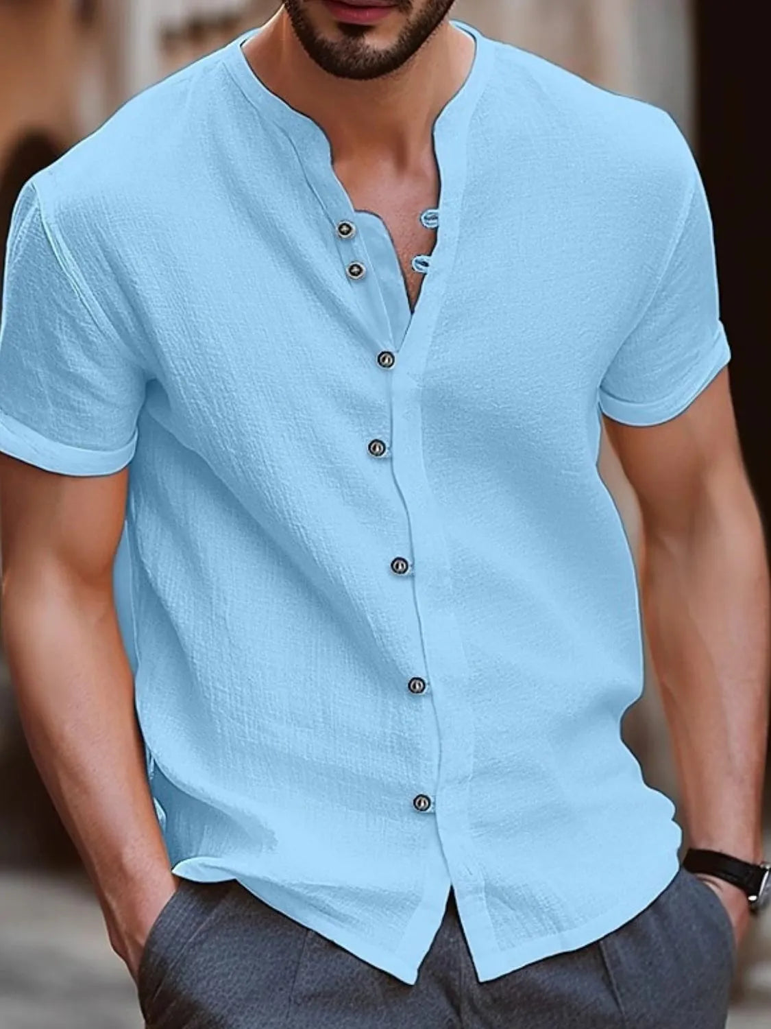 Men's Full Size Button Up Short Sleeve Shirt Plus Size NicholesGifts