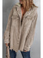 Women Snap Front Hooded Corduroy Shacket nicholesgifts