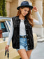 Pocketed Button Up Sleeveless Denim Jacket nicholesgifts