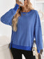 Exposed Seam Striped Contrast Sweatshirt nicholesgifts