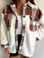 Fuzzy Button Up Long Sleeve Jacket nicholesgifts