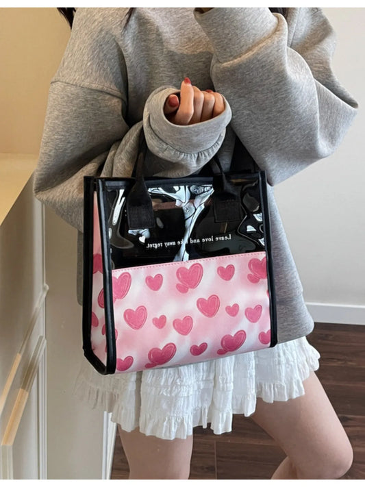 Heart Print Fashion Handbag Trendsi
