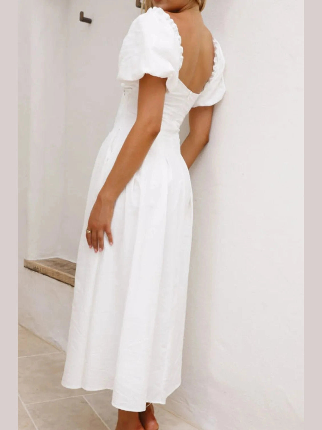 Sweetheart Neck Puff Sleeve Dress NicholesGifts