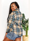 Double Take Plaid Curved Hem Shirt Jacket with Breast Pockets nicholesgifts