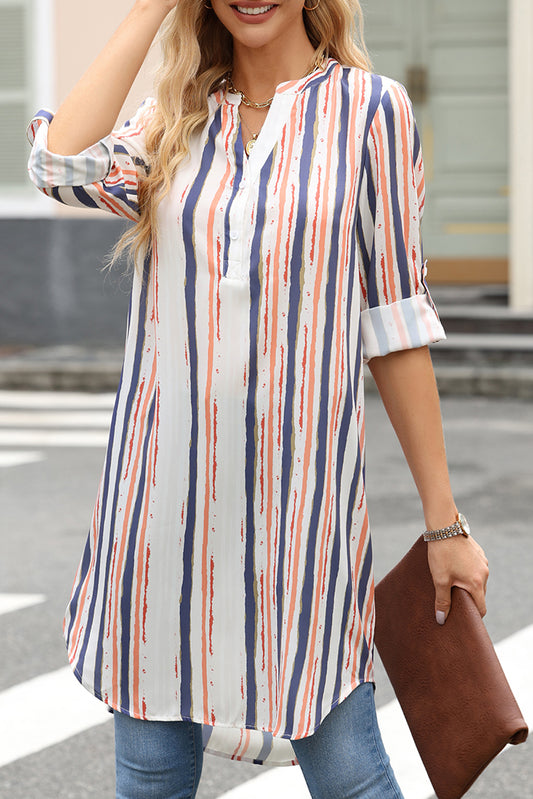 Striped High-Low Longline Shirt nicholesgifts