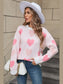 Women Angel Wings Heart Round Neck Long Sleeve Sweater nicholesgifts