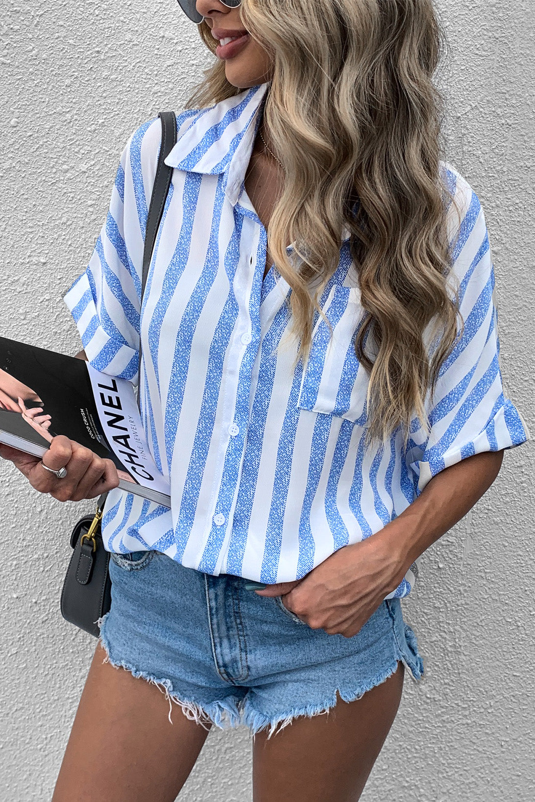 Striped Half Sleeve Shirt nicholesgifts