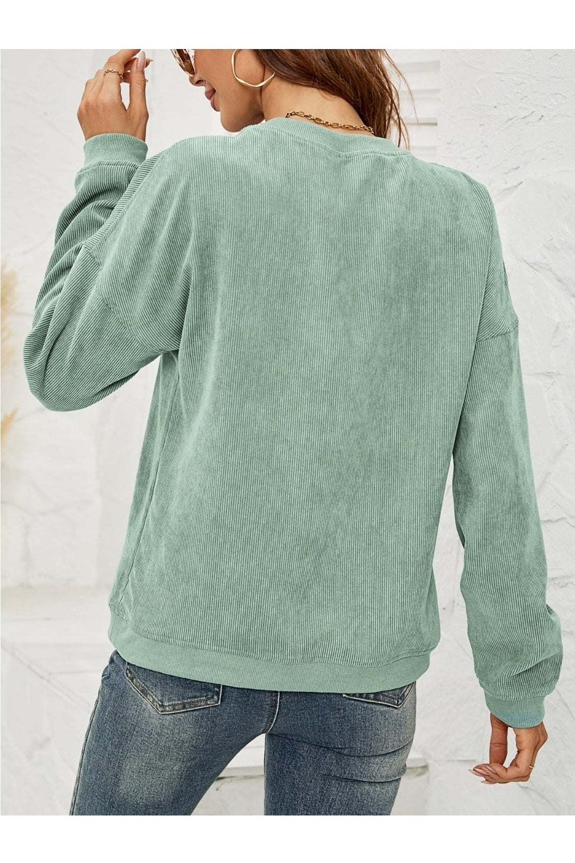 Faceless Gnome Graphic Drop Shoulder Sweatshirt nicholesgifts