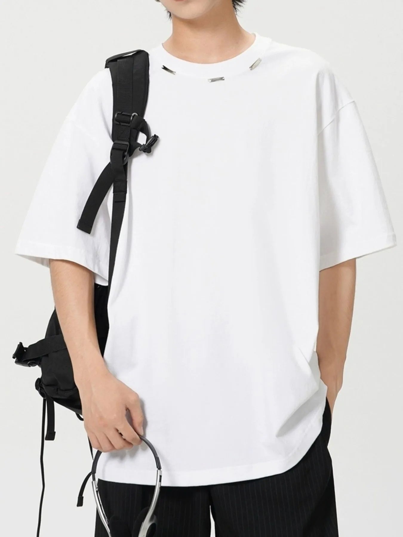 Men's Plus Size Oversized Crew Neck Short Sleeve T-Shirt Trendsi