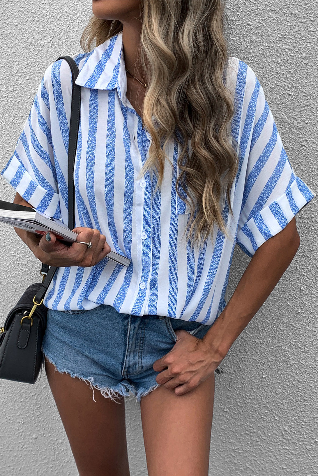 Striped Half Sleeve Shirt nicholesgifts