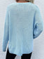 Notched Long Sleeve Sweater nicholesgifts