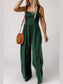 Smocked Square Neck Wide Leg Jumpsuit with Pockets nicholesgifts