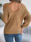 Cable-Knit Cold Shoulder Long Sleeve Sweater nicholesgifts