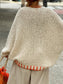 Star V-Neck Long Sleeve Oversize Sweater nicholesgifts