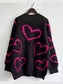 Heart Pattern Long Sleeve Sweater nicholesgifts