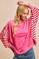 BiBi French Terry Stripe Combo Sweatshirt with Open Seam Trendsi