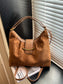 Convertible Suede Backpack Bag with Metal Accent nicholesgifts