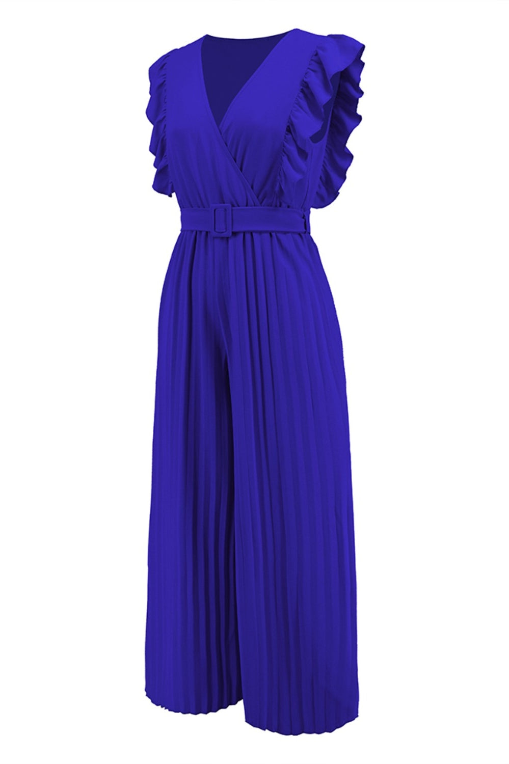 Ruffled Surplice Cap Sleeve Jumpsuit nicholesgifts