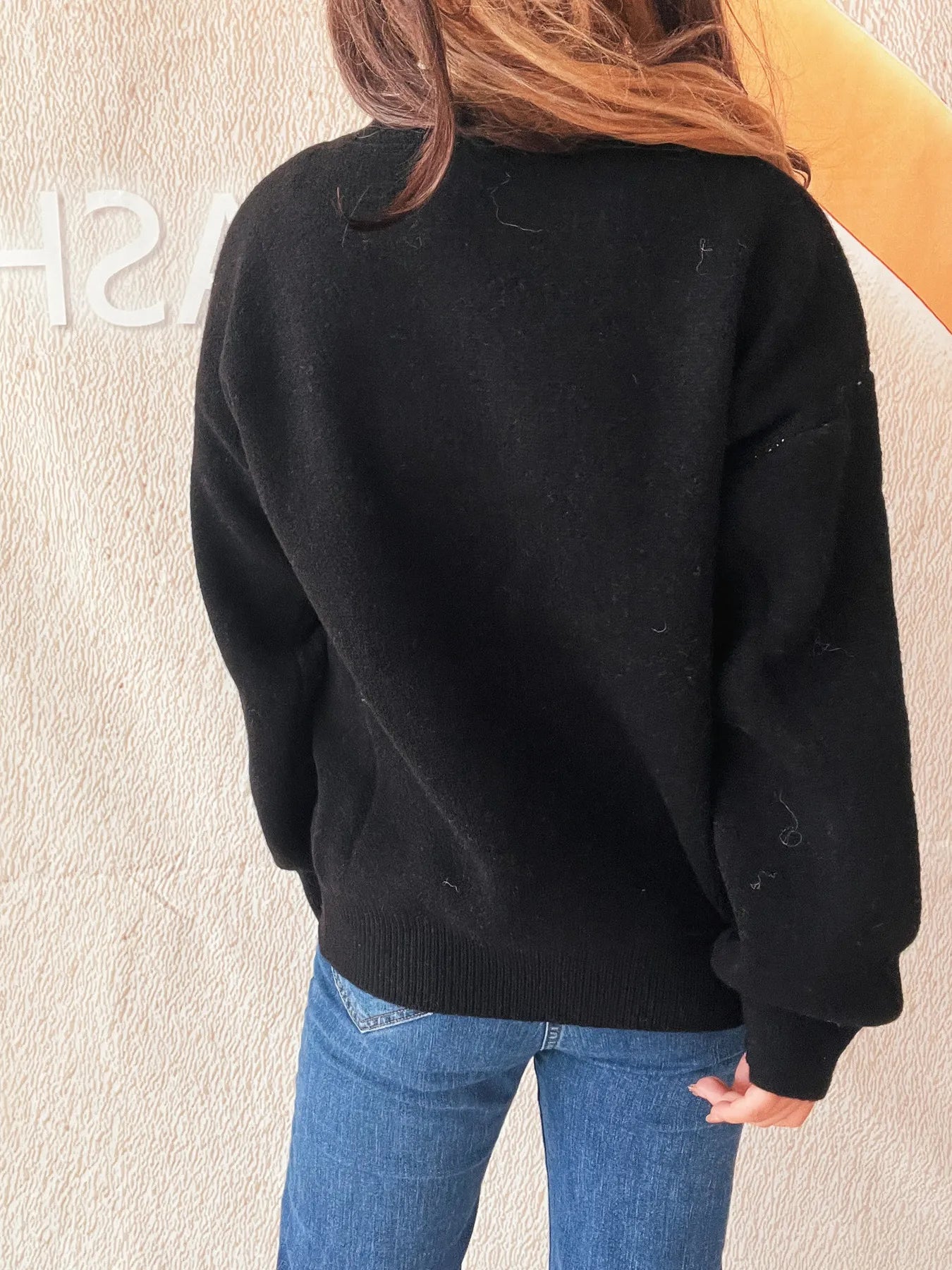 Bow Pattern Casual Long Sleeve Sweater