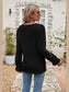 Eyelet Lace Trim Flounce Sleeve Blouse nicholesgifts