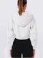 Zip Up Long Sleeve Hooded Cropped Jacket nicholesgifts