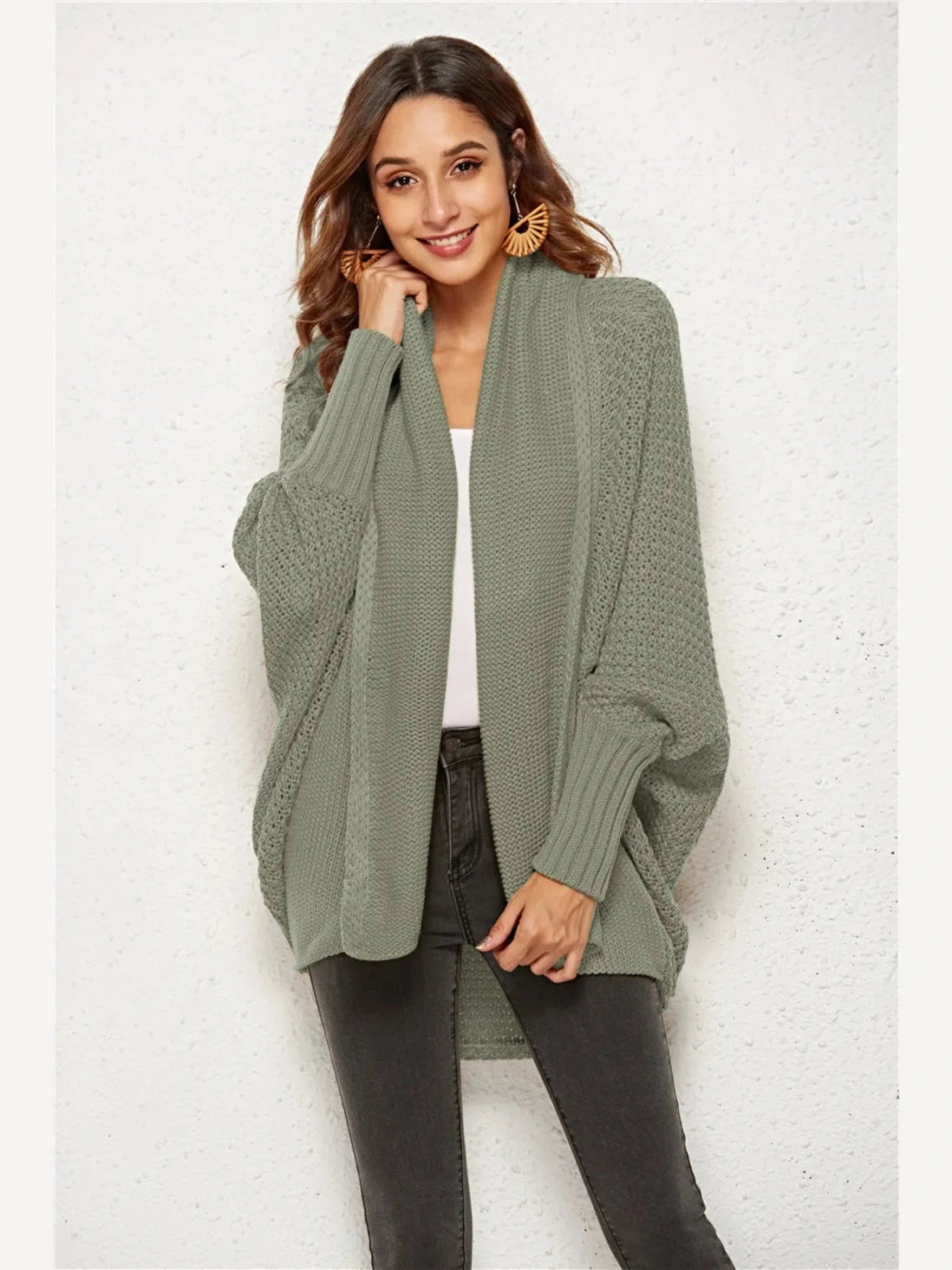 Angel Wings Open Front Batwing Sleeve Cardigan nicholesgifts