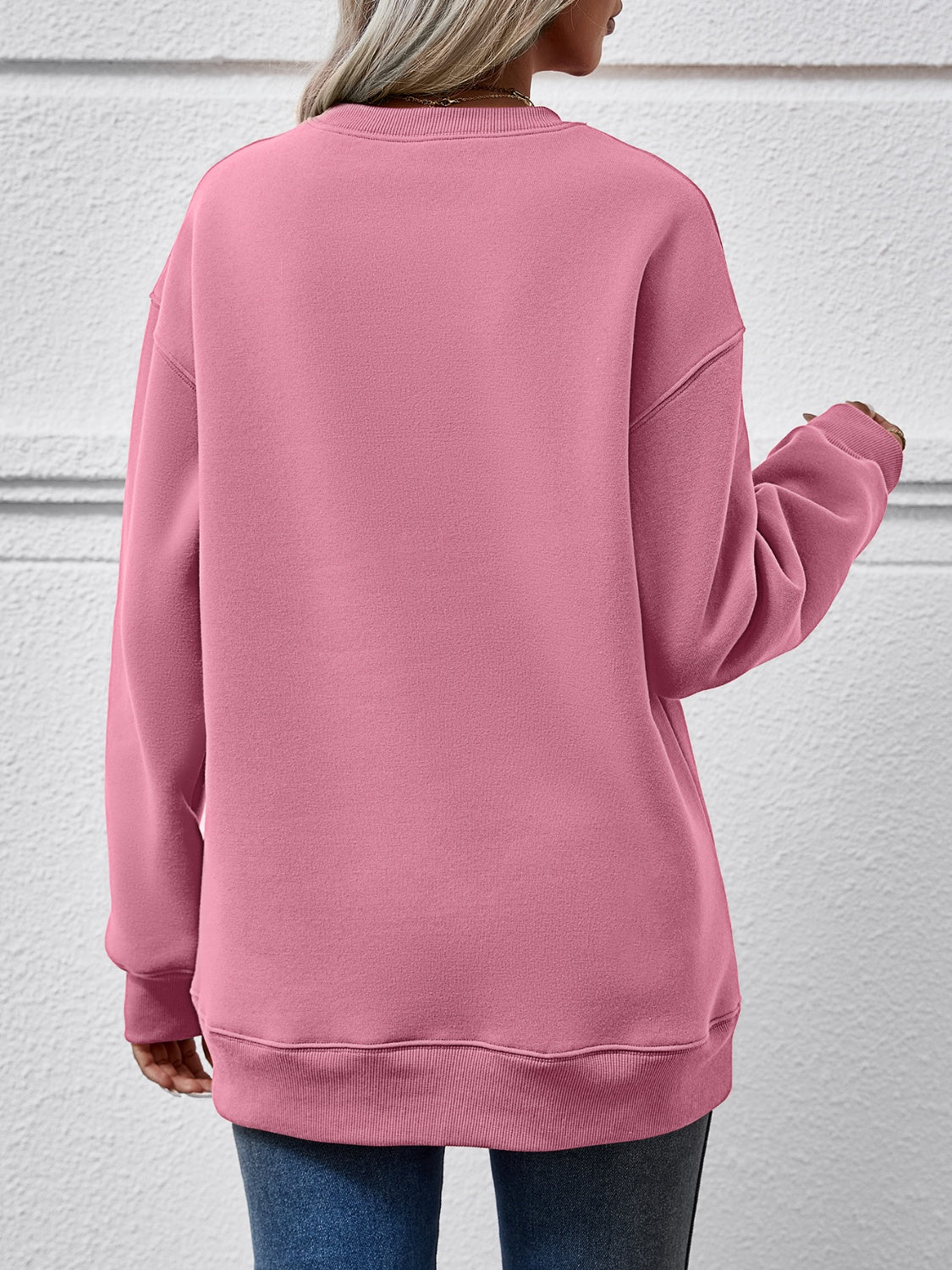 Graphic Round Neck Dropped Shoulder Sweatshirt nicholesgifts