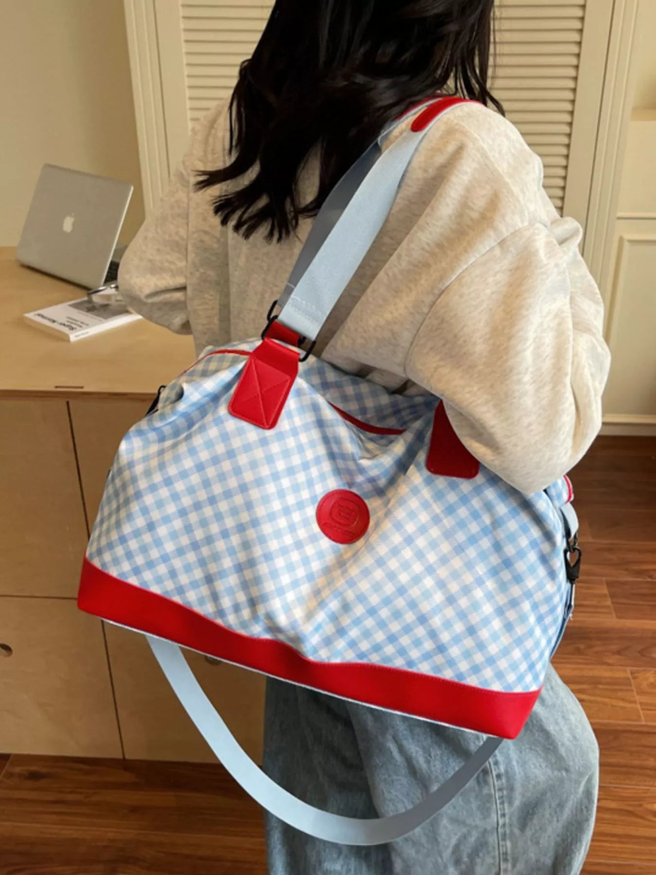 Checkered Pattern Travel Bag Trendsi