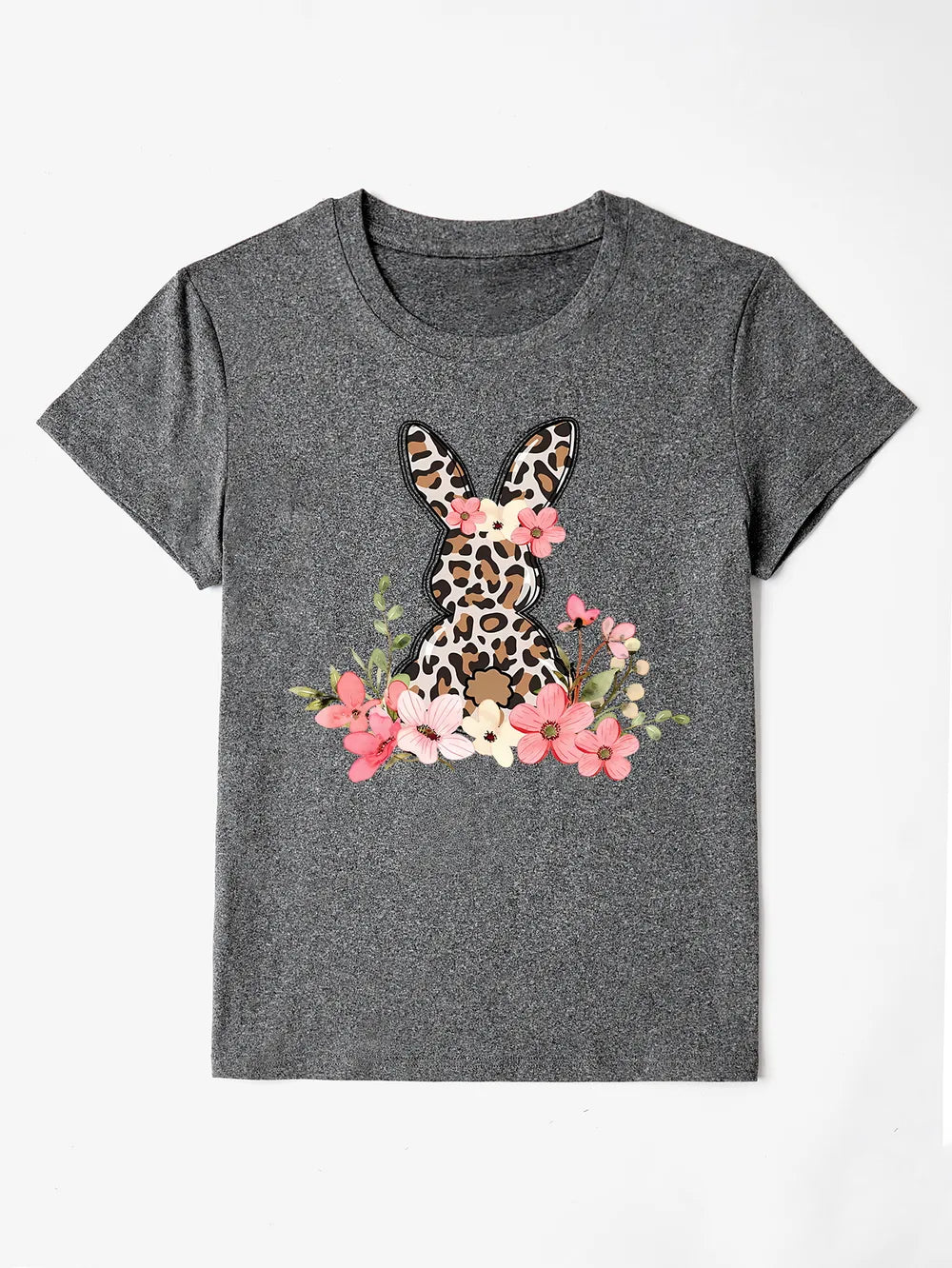 Rabbit Round Neck Short Sleeve T-Shirt nicholesgifts