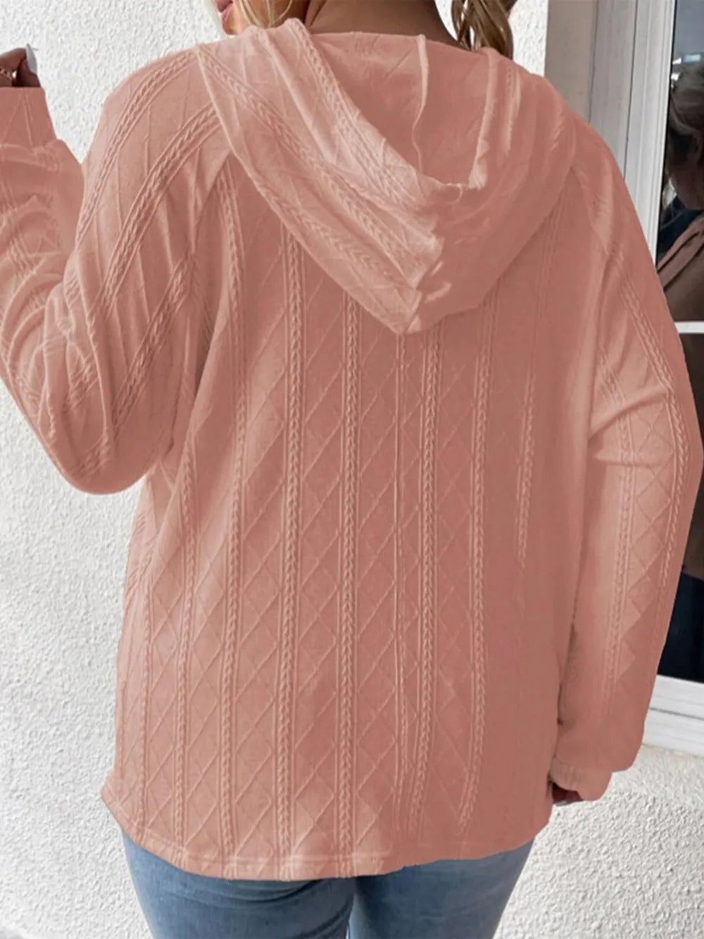 Full Size Drawstring Long Sleeve Hoodie Trendsi