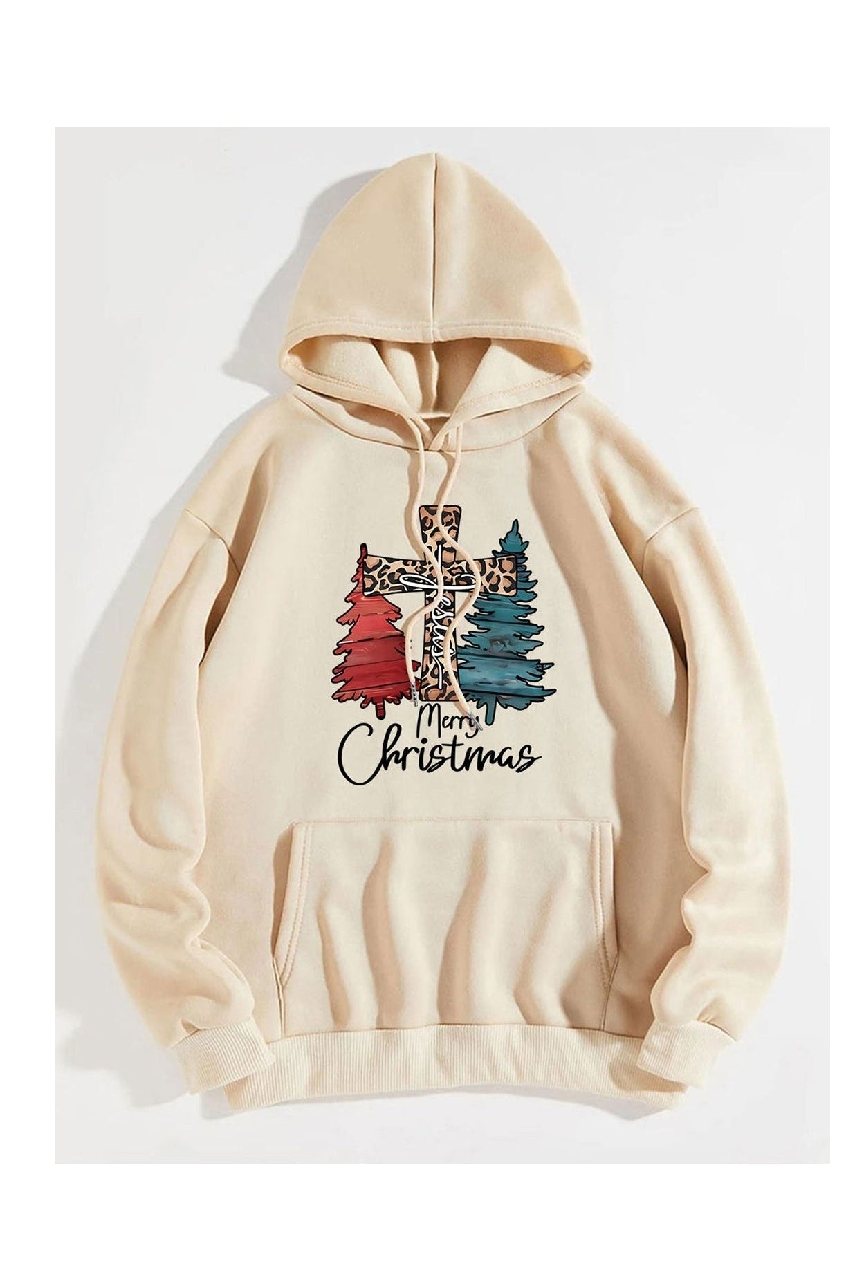 MERRY CHRISTMAS Graphic Drawstring Hoodie nicholesgifts