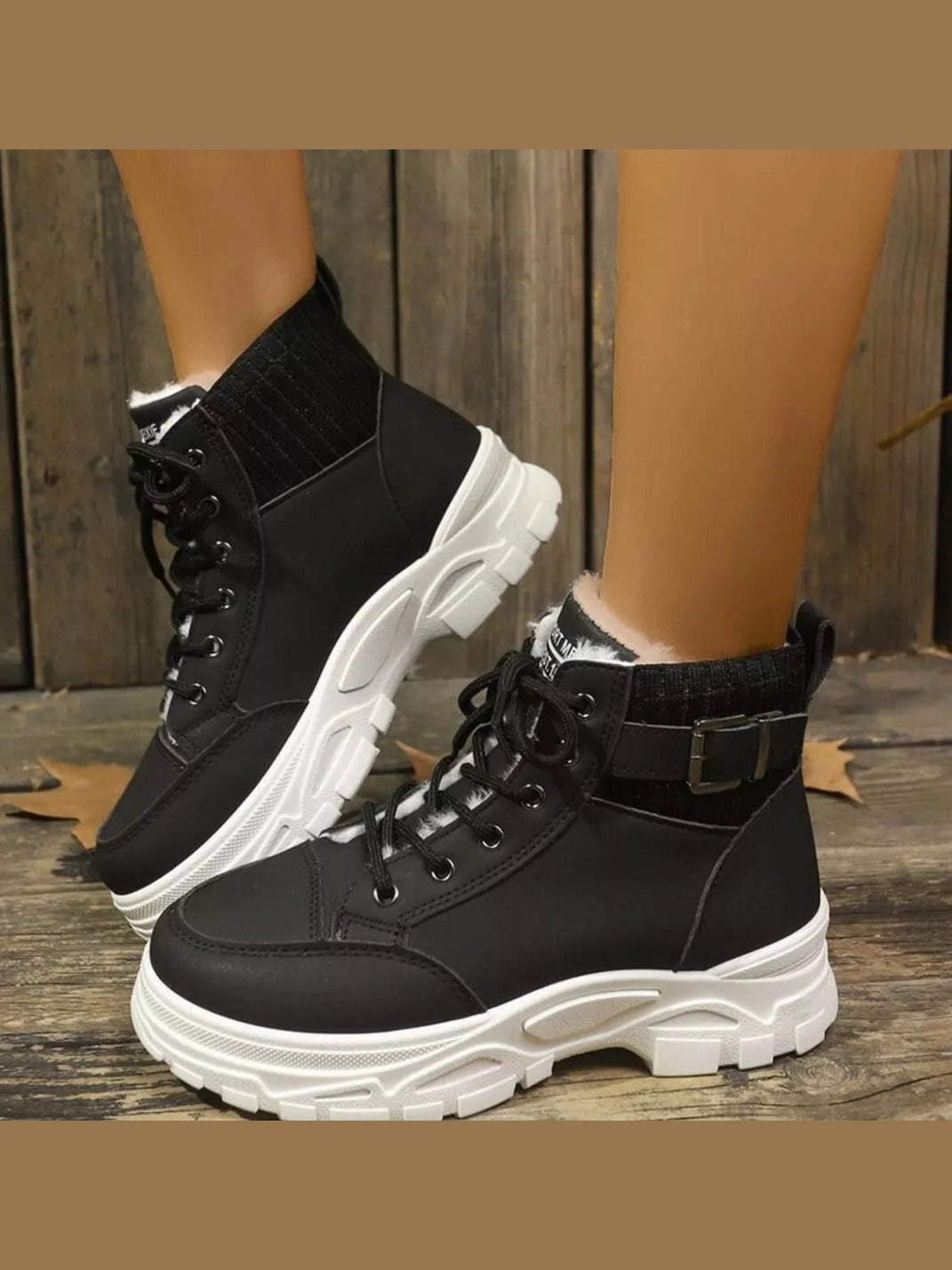 Plush Lining Lace Up Boots nicholesgifts